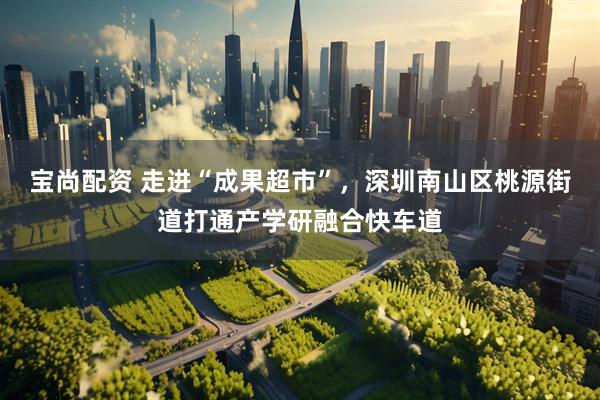 宝尚配资 走进“成果超市”，深圳南山区桃源街道打通产学研融合快车道
