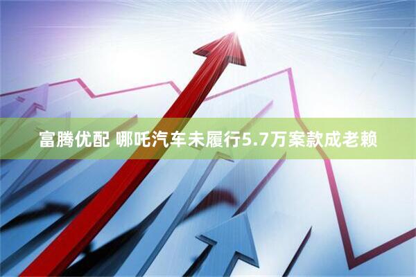 富腾优配 哪吒汽车未履行5.7万案款成老赖